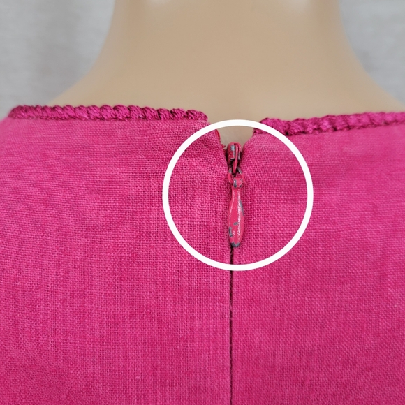 Adrianna Papell Vintage Linen Blend Short Tuplip Sleeve Sheath Dress - Picture 7 of 15